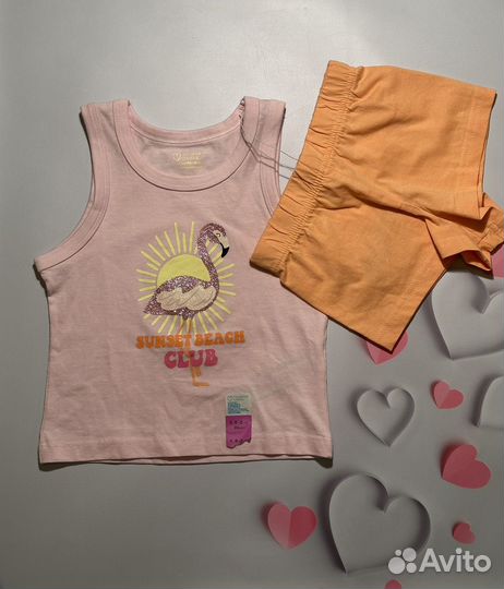 Пижама, комплект майка с шортами, primark, р. 92