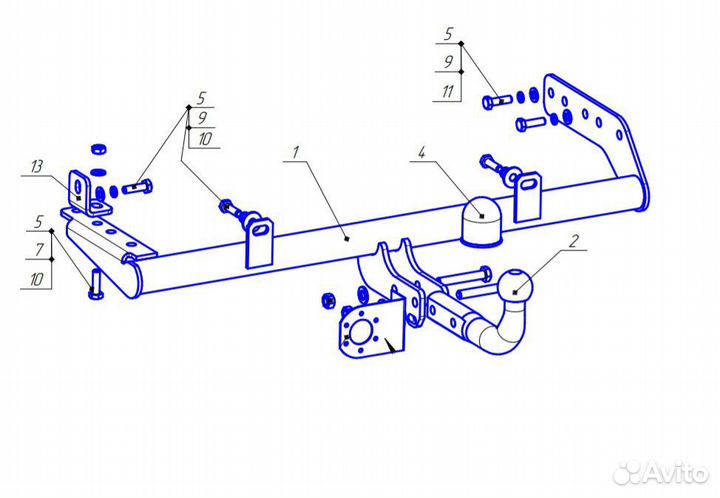 Фаркоп для Лада Гранта/Granta Седан/Лифтбек
