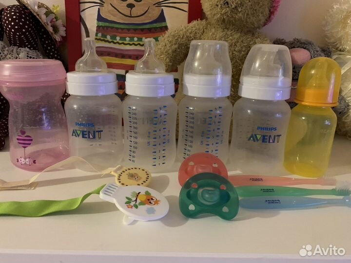 Бутылочки avent соска chicco пинетки
