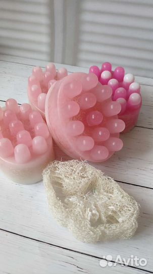 Массажное антицеллюлитное мыло с люфой,кофе