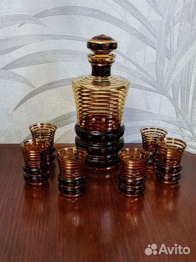 Графин с рюмками богемия