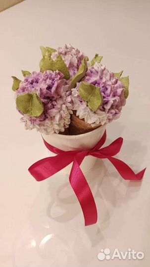 Зефиросендвичи,сирень в рожкаж,в ьукете