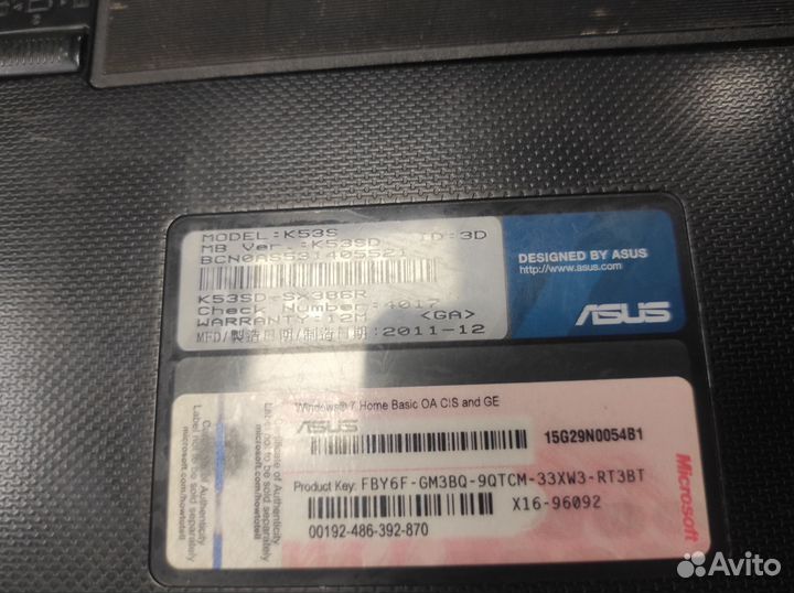 Материнская плата Asus k53sd