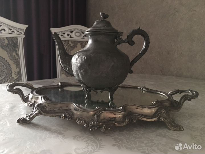 Поднос (пара) старинный зеркальный