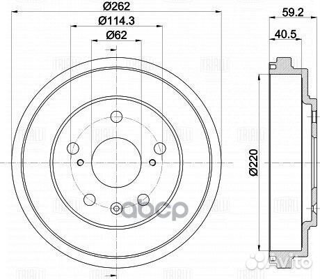 Барабан торм. для а/м Suzuki SX4 (06) (TF 2234