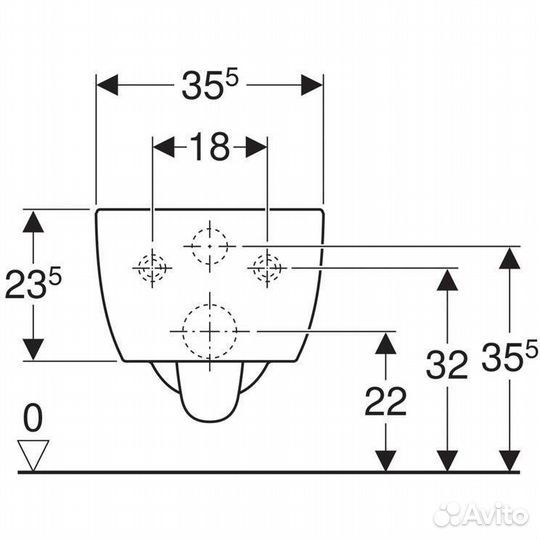 204060000 iCon Унитаз подвесной без ободка, Rimfre