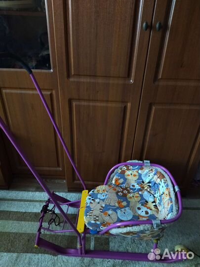 Детские санки с 2 колесиками