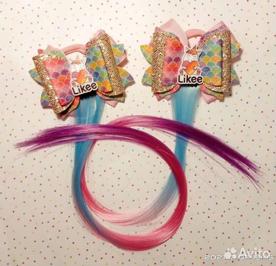 Банты с прядями ручной работы