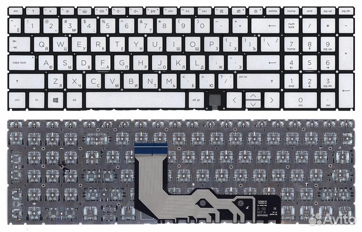 Клавиатура HP Envy 15-ED 17-CG серебро подсветка