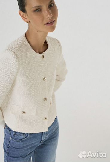 Укороченный твидовый жакет O'stin р.М новый