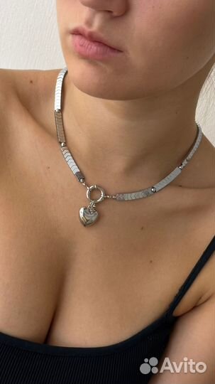 Колье из гематита с подвеской