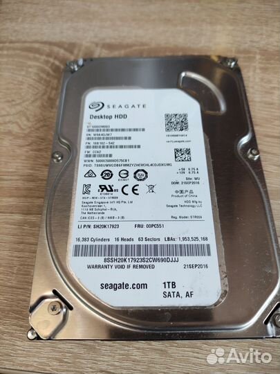Жесткий диск hdd seagate 1TB