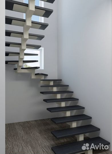 Металлокаркас Межэтажной Лестницы в Коттедж