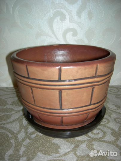 Горшок цветочный керамика, для орхидей пластик