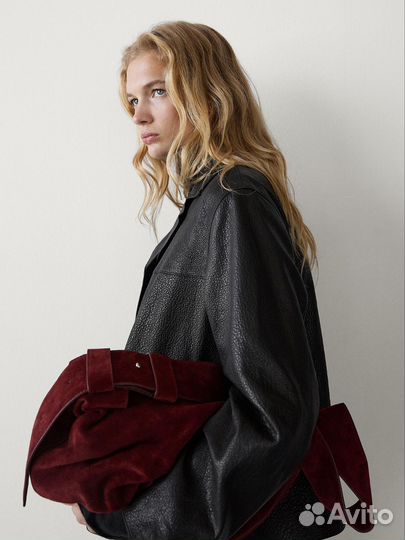 Пиджак Massimo Dutti кожаный