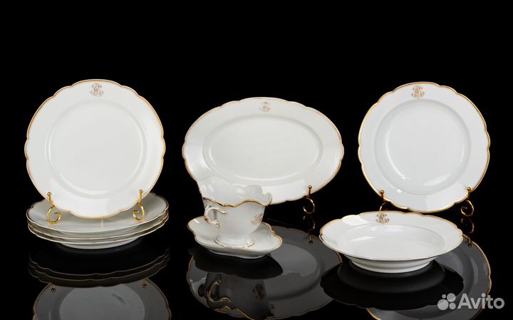 Столовый набор на 2 персоны, украшенный