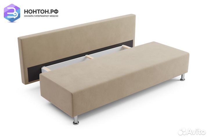 Диван еврокнижка Канна велюр бежевый