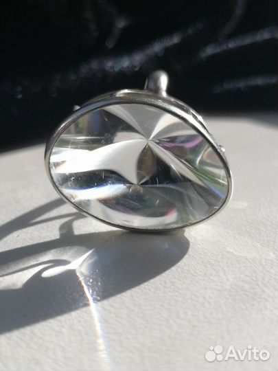 Серебряное кольцо горный хрусталь