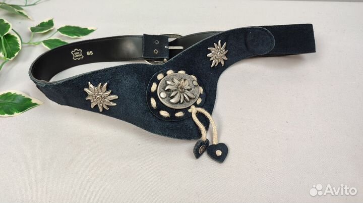 Баварский замшевый ремень кушак. Винтаж