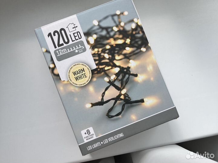 Гирлянда Koopman Comfort 120 LED warm white 12м