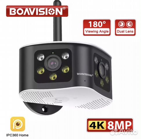 WiFi Камера видеонаблюдения 8Мп обзор 165градусов