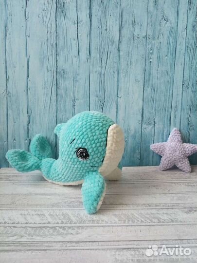 Китенок, кит. Вязаные игрушки