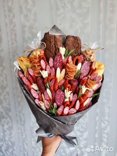 Мужской букет, колбасный букет, ореховый