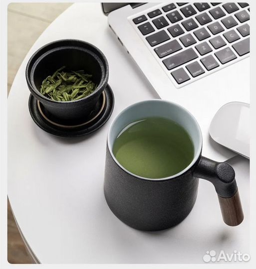 Деревянная керамическая чашка для чая Quange MKT40