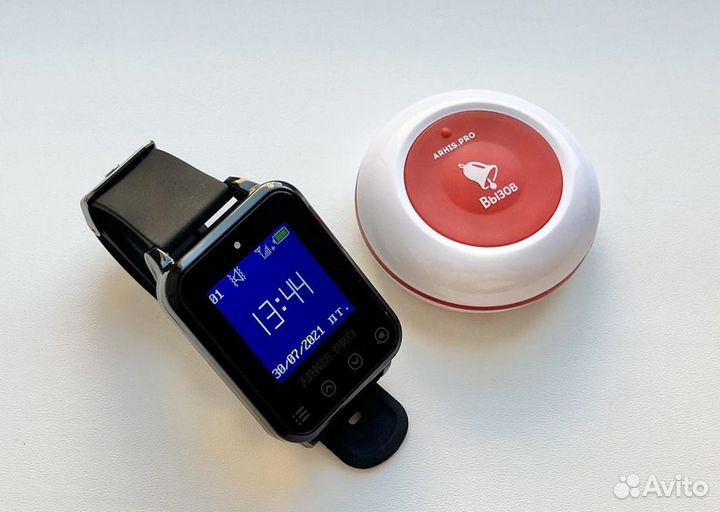 Кнопка вызова официанта в комплекте с часами