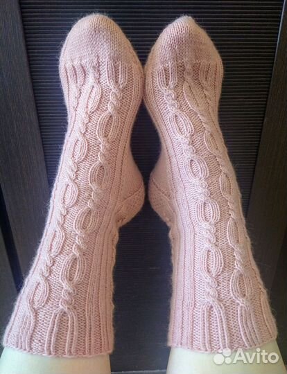 Носки вязаные шерстяные ручной работы р 38-39