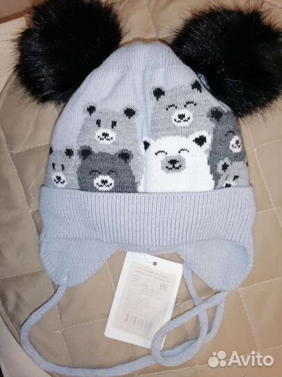 Шапка детская, новая, утепленная, 42-44 размер