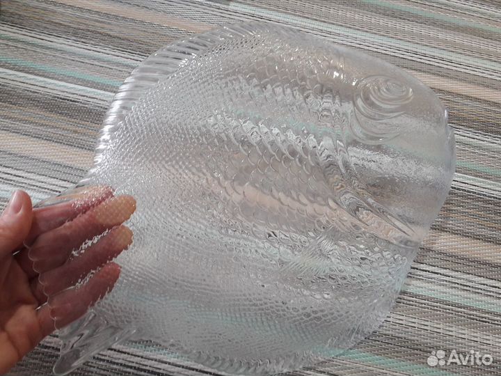 Блюдо рыба новое стекло