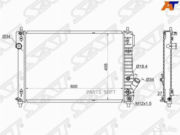 Радиатор охлаждения Шевроле Авео 08