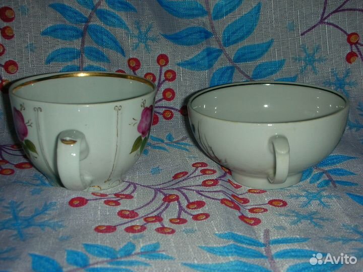 Чашки, фарфор, Сысерть и Дулево, 2 шт. СССР
