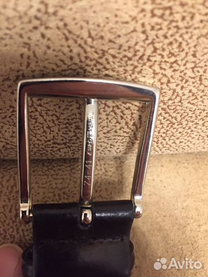 Sergio Tacchini Ремень кожаный чёрный unisex