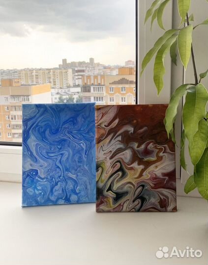 Картины флюид арт 2 шт