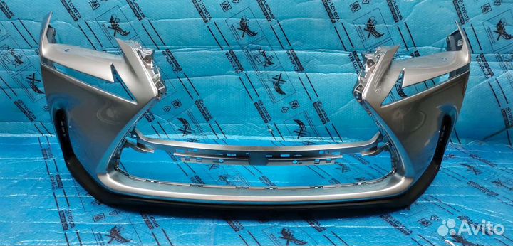 Бампер Лексус нх в сборе с юбкой стальной 14-17