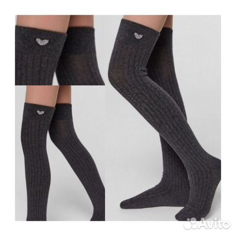 Высокие гольфы с блестящим сердечком