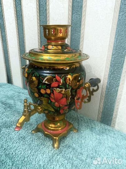 Самовар электрический, расписной. Хохлома