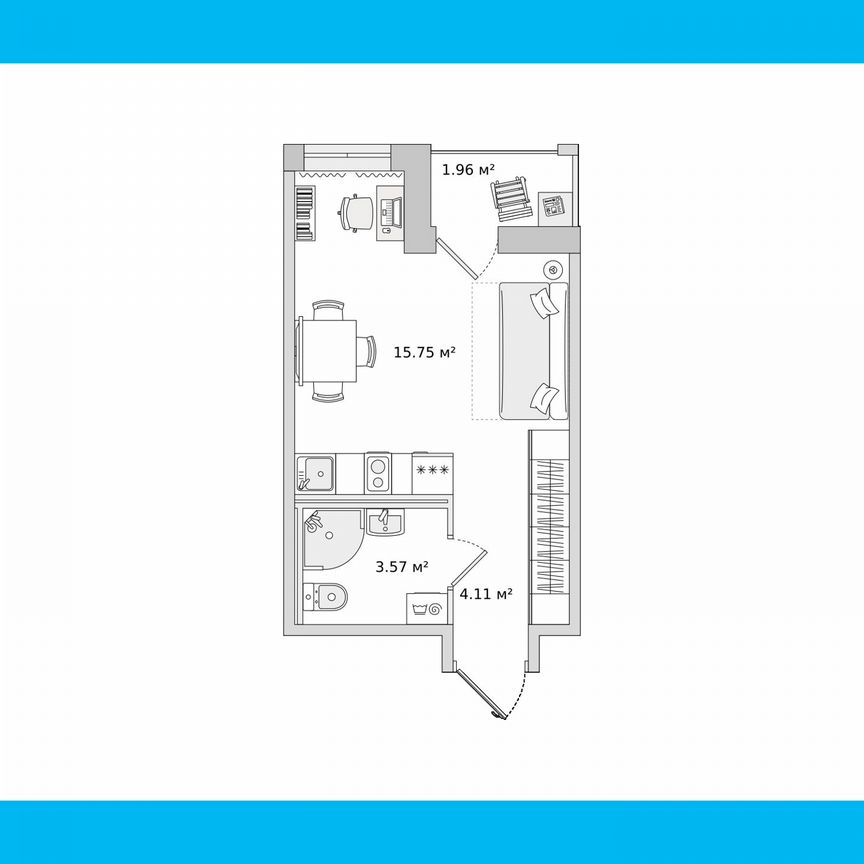 Квартира-студия, 25,5 м², 10/23 эт.