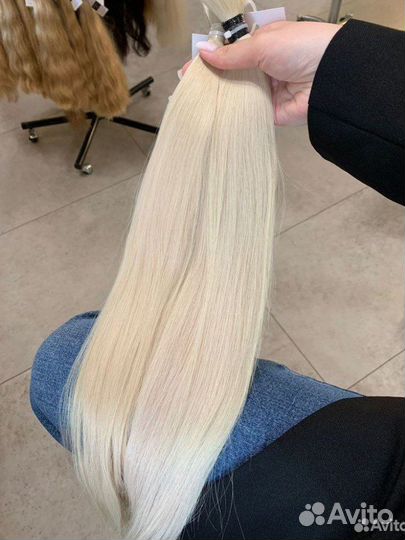 Волосы для наращивания 60 см блонд