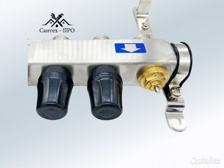 Коллектор с расходомерами и кранами TIM 6 выходов