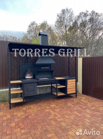 Мангал с крышей 4в1 угловой