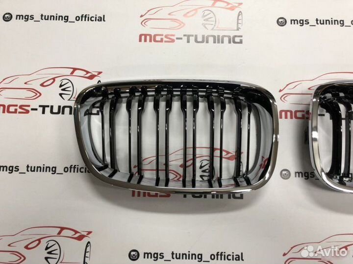 Решетка BMW 1 серии f20 в стиле м1 хром+триколор