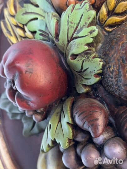 Панно барельеф 46 см, фужер латунь 120 мл винтаж