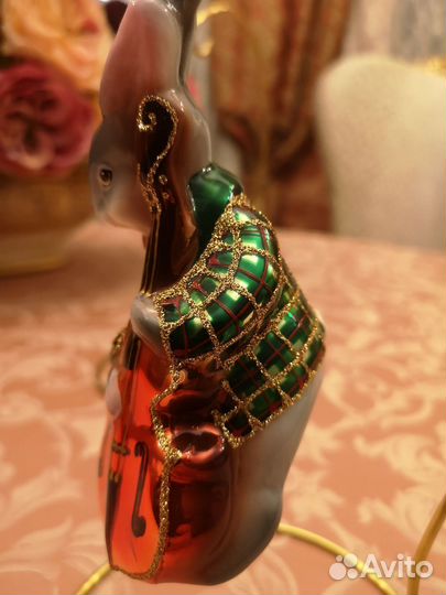 Елочные игрушки ариель Кролик с контрабасом