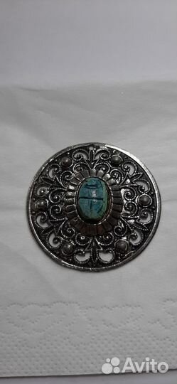 Винтажный медальон Жук Скарабей скань 60-70е СССР