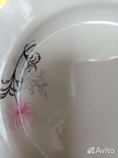 Тарелки ссср.блюдо большое.чайная пара.ручная росп