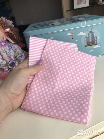 Розовы набор отрезов Тильда кукла