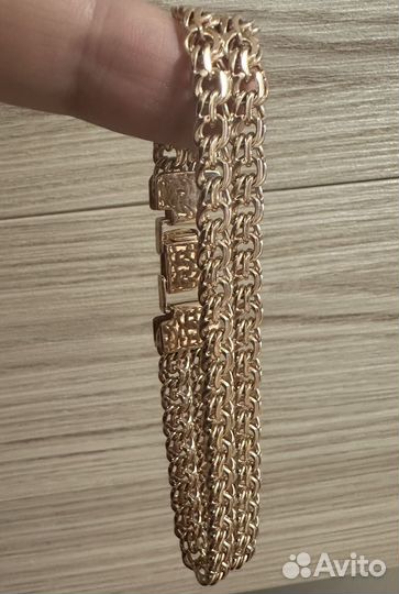 Золотой браслет Бисмарк двойной Новый